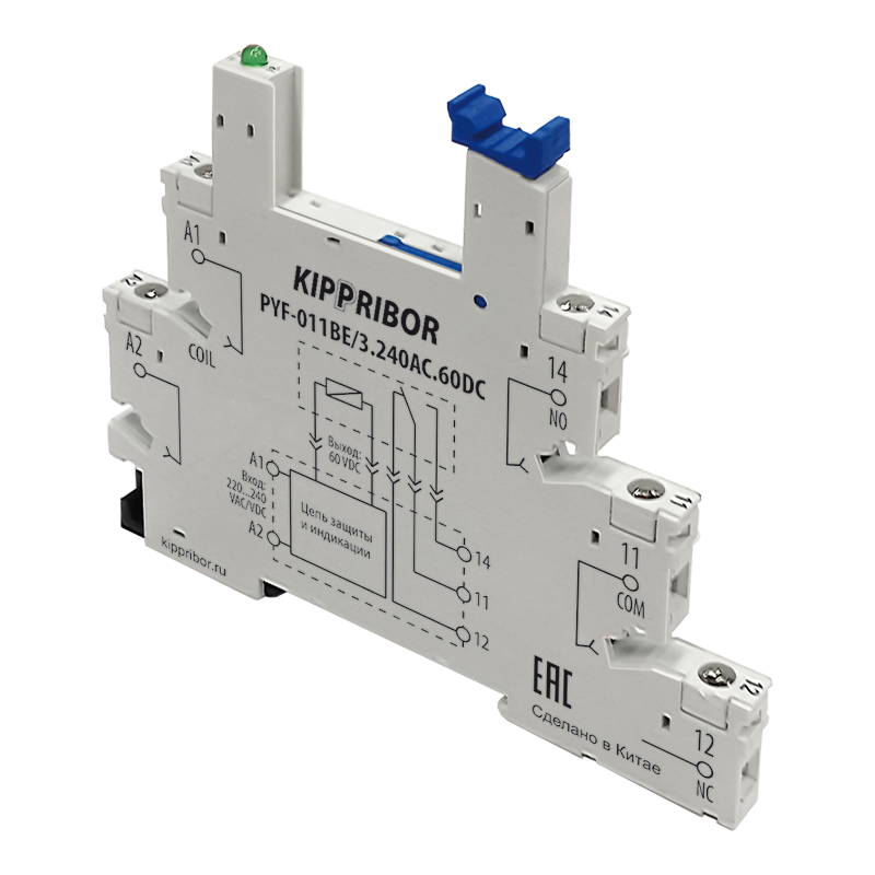 Монтажные колодки KIPPRIBOR PYF-011BE (для 1-контактных промежуточных реле серии SR)