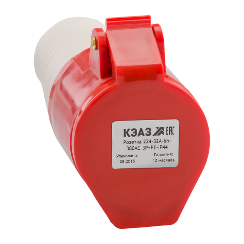 Розетка кабельная 224-32А-6h-380AC-3P+PE-IP44, 5 шт