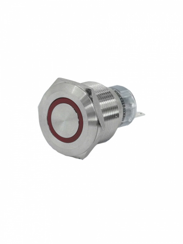 GQ22-L-11E/R/S, красный, металл, 1C1NO1NC, цилиндр, d22мм, IP65, выключатель кнопочный  (ЭТ)